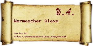 Wermescher Alexa névjegykártya